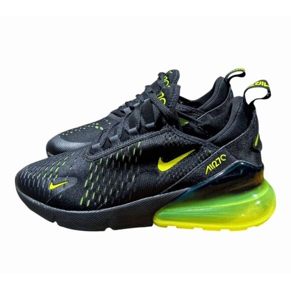 NIKE Air Max 270 'Black Volt' Running Shoes Size 6Y/W7.5 - Picture 3 of 12